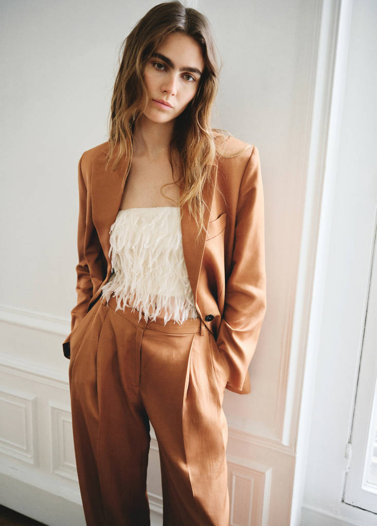 Straight-fit suit blazer — Russet