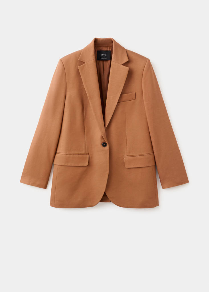 Straight-fit suit blazer — Russet