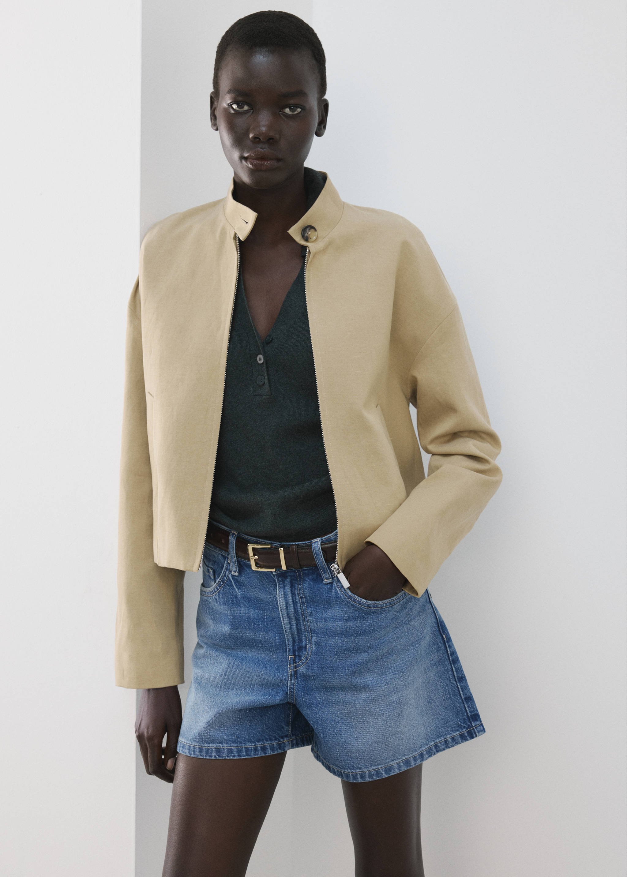 Shorts en denim droits taille moyenne - Détail de l'article 1