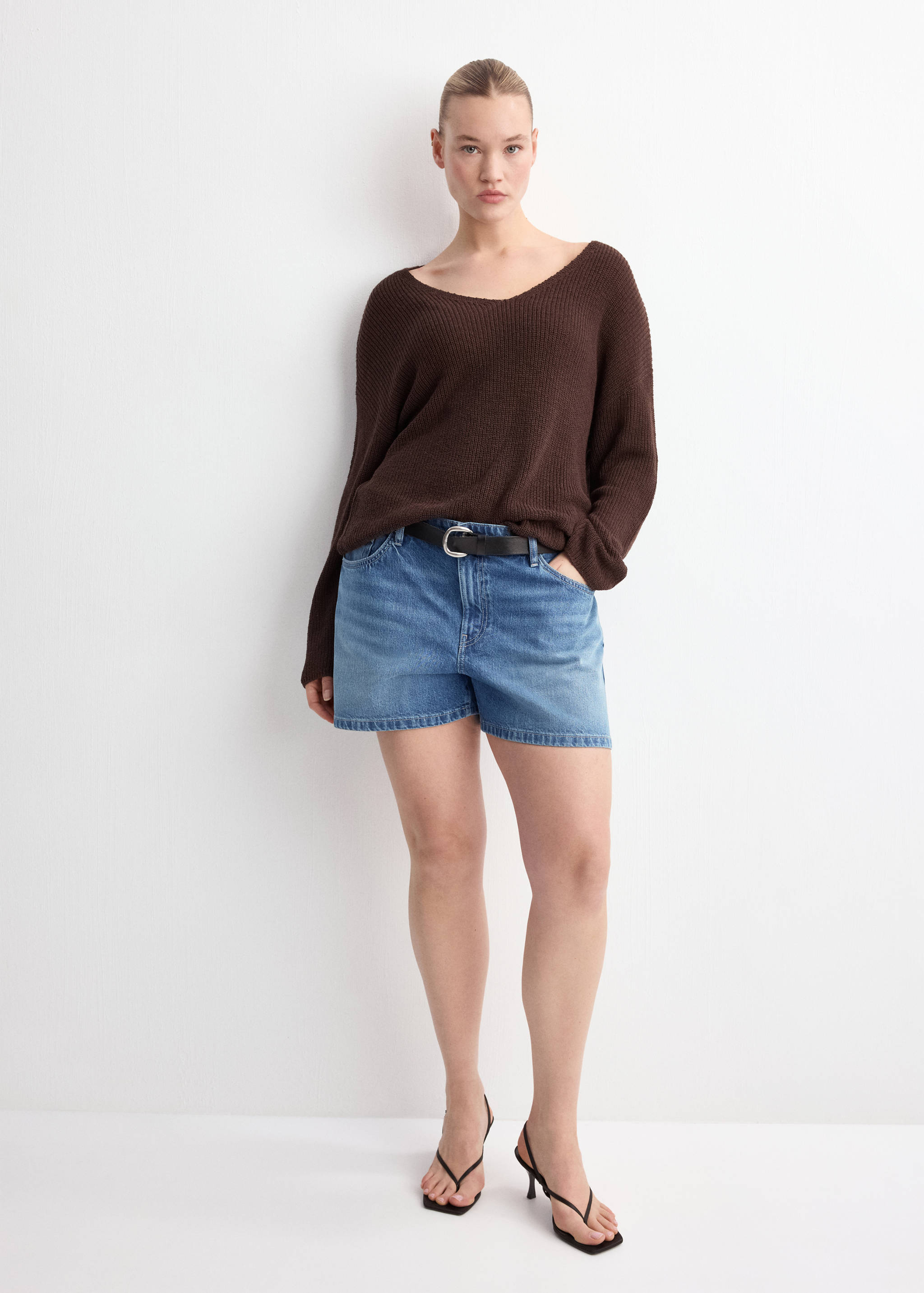 Shorts en denim droits taille moyenne - Détail de l'article 3