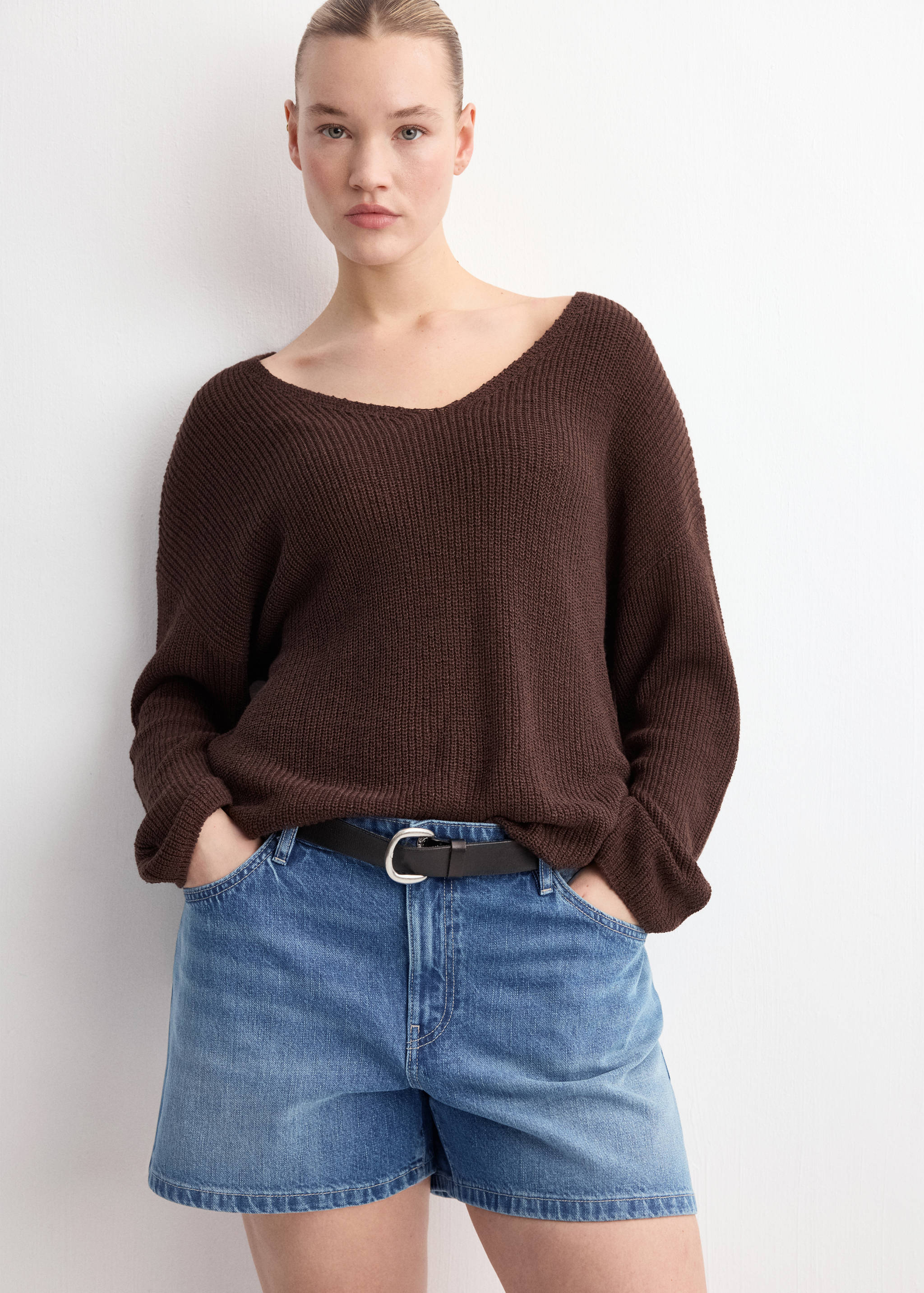 Shorts en denim droits taille moyenne - Détail de l'article 5