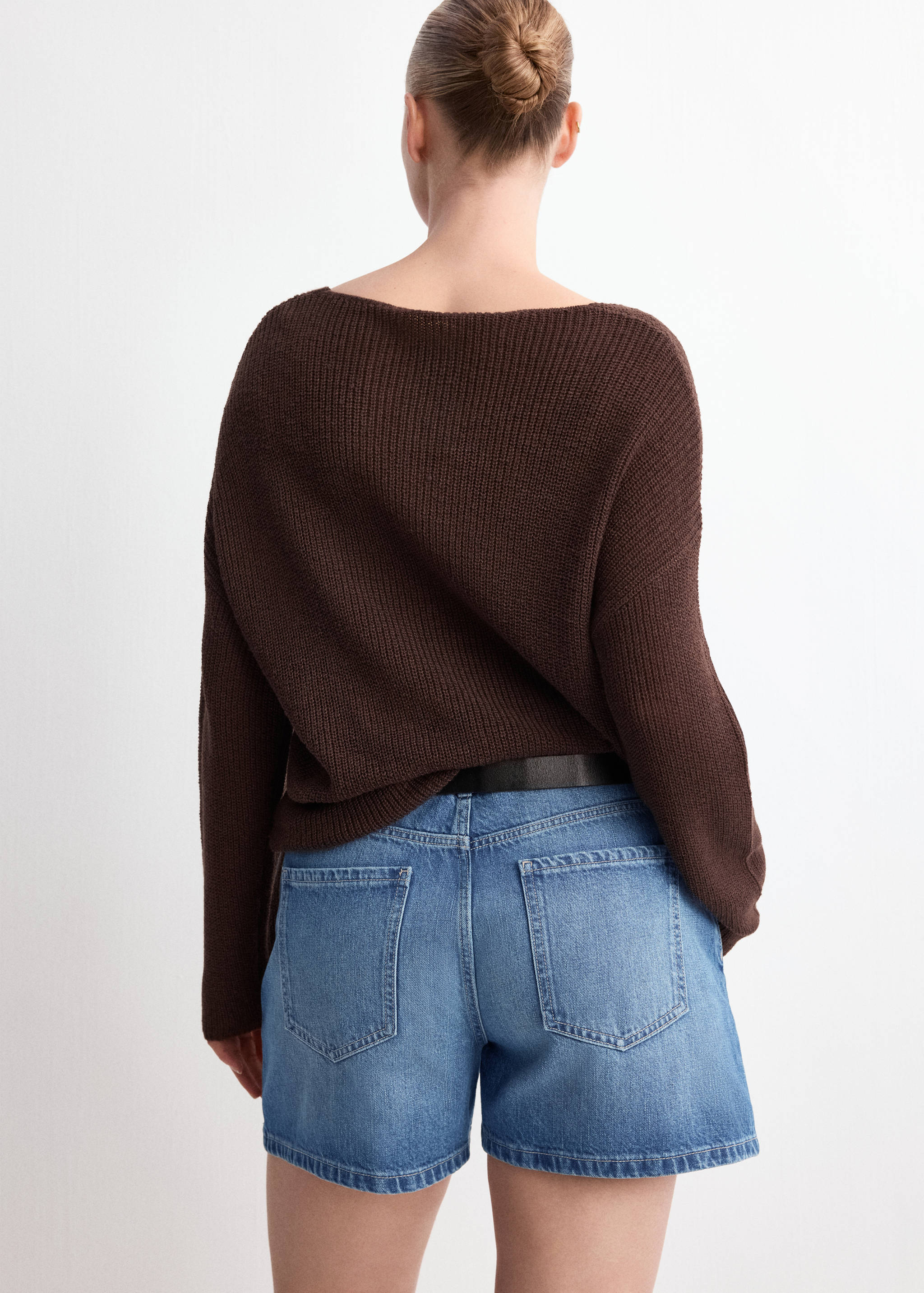 Shorts en denim droits taille moyenne - Détail de l'article 4