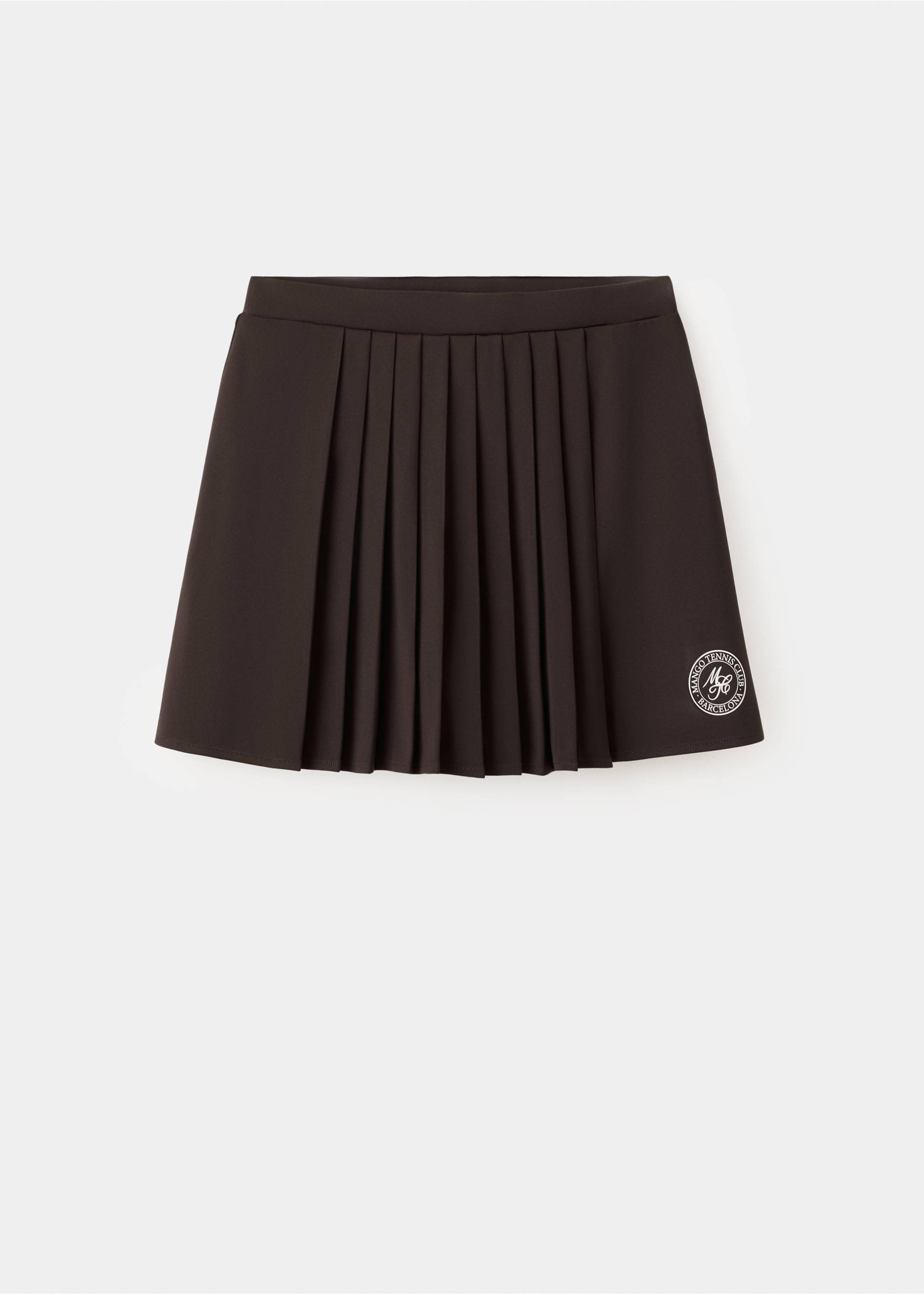 Pleated skirt with printed logo - Article without model, Brown. Ref: 27027165-00.