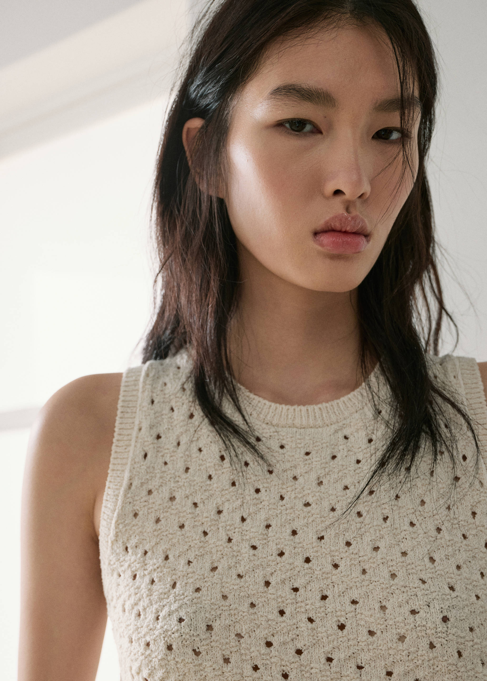 Strappy top with lace details - Details of the article 1