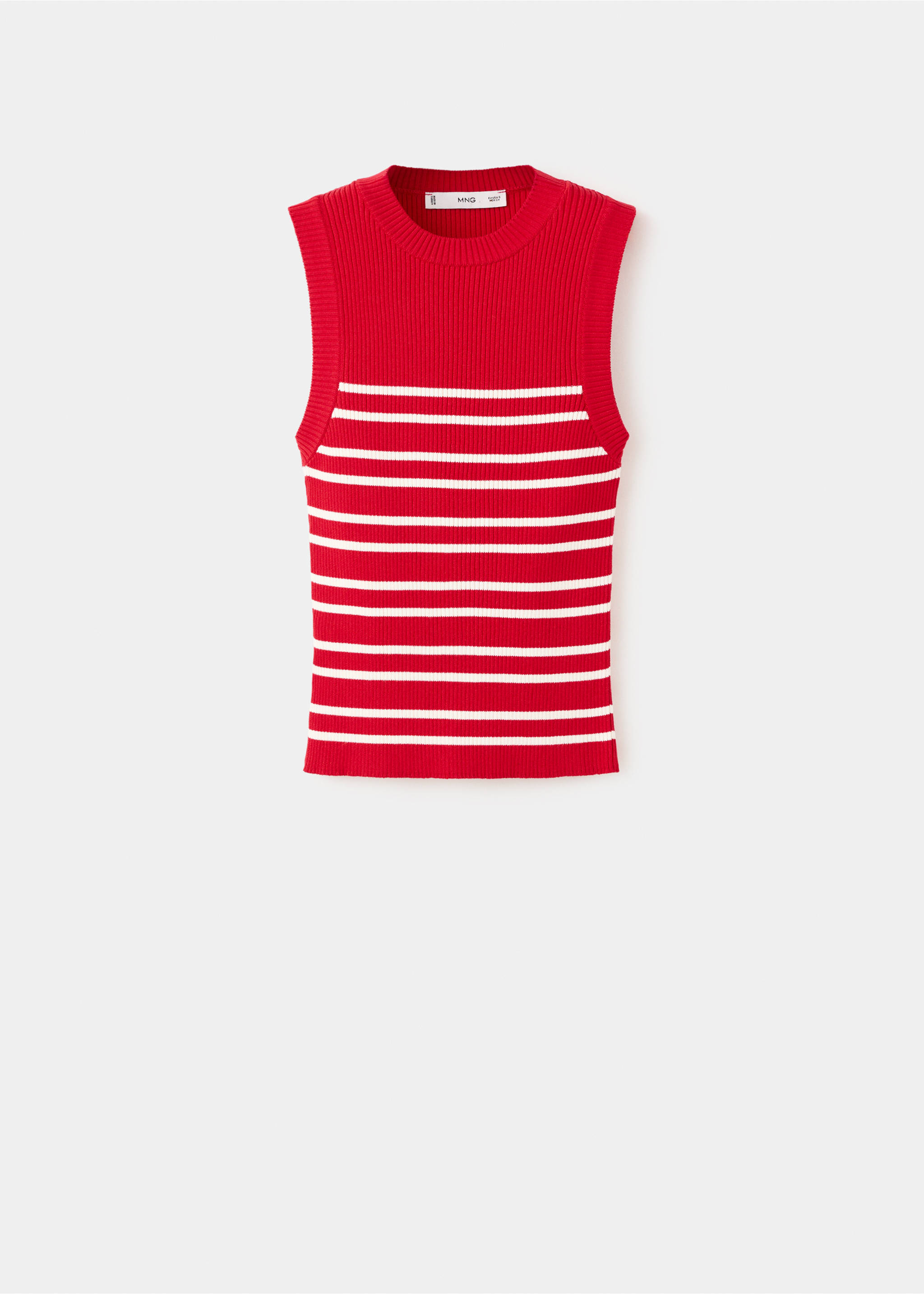 Striped knit top - Article without model, Red. Ref: 27027170-00.