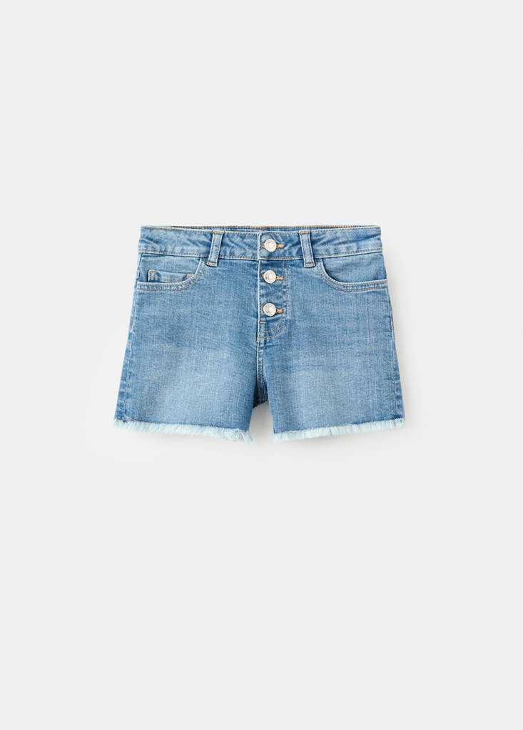 Frayed hem shorts — Medium Blue