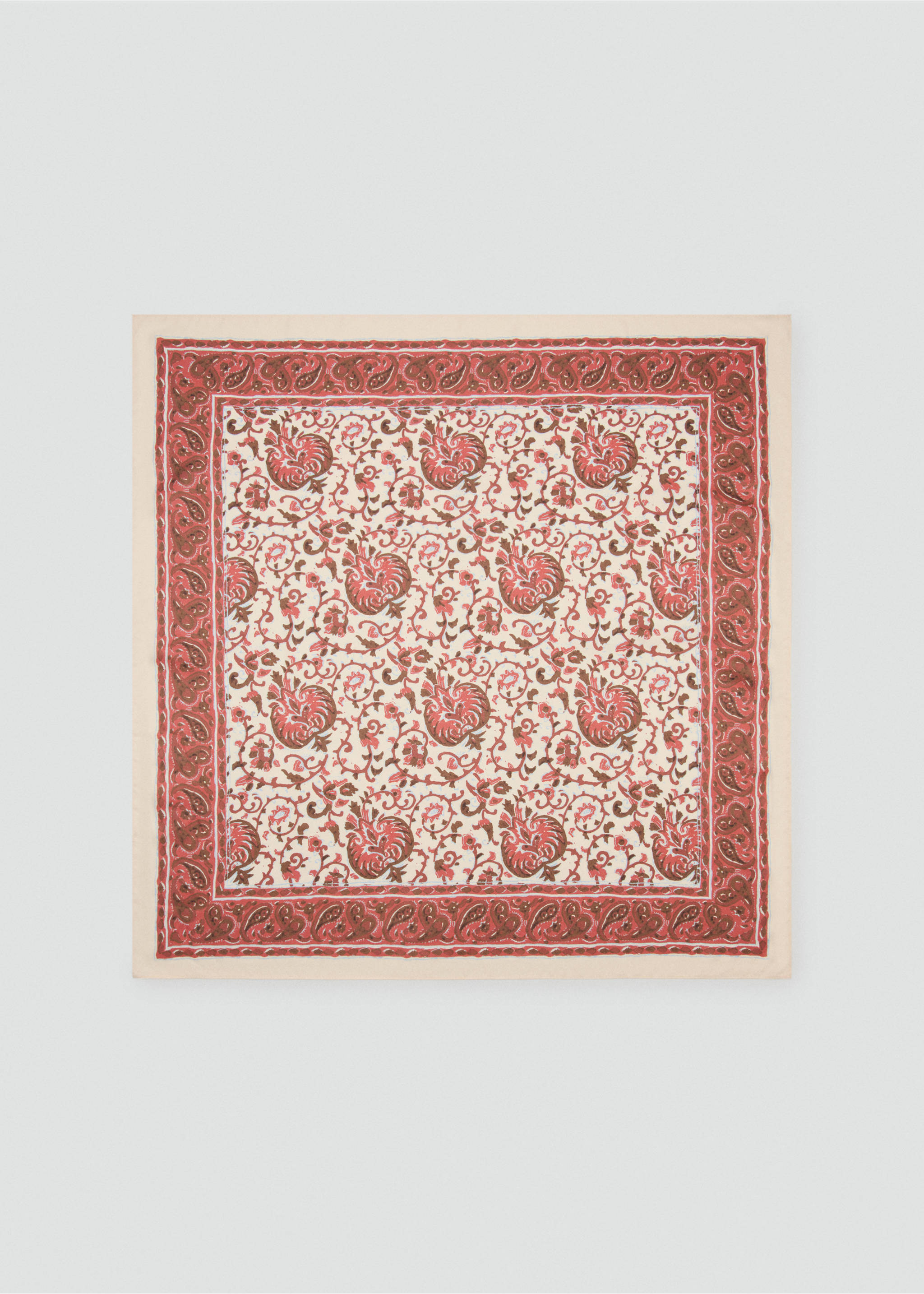 Floral print scarf - Article without model, Burnt Orange. Ref: 27027784-00.