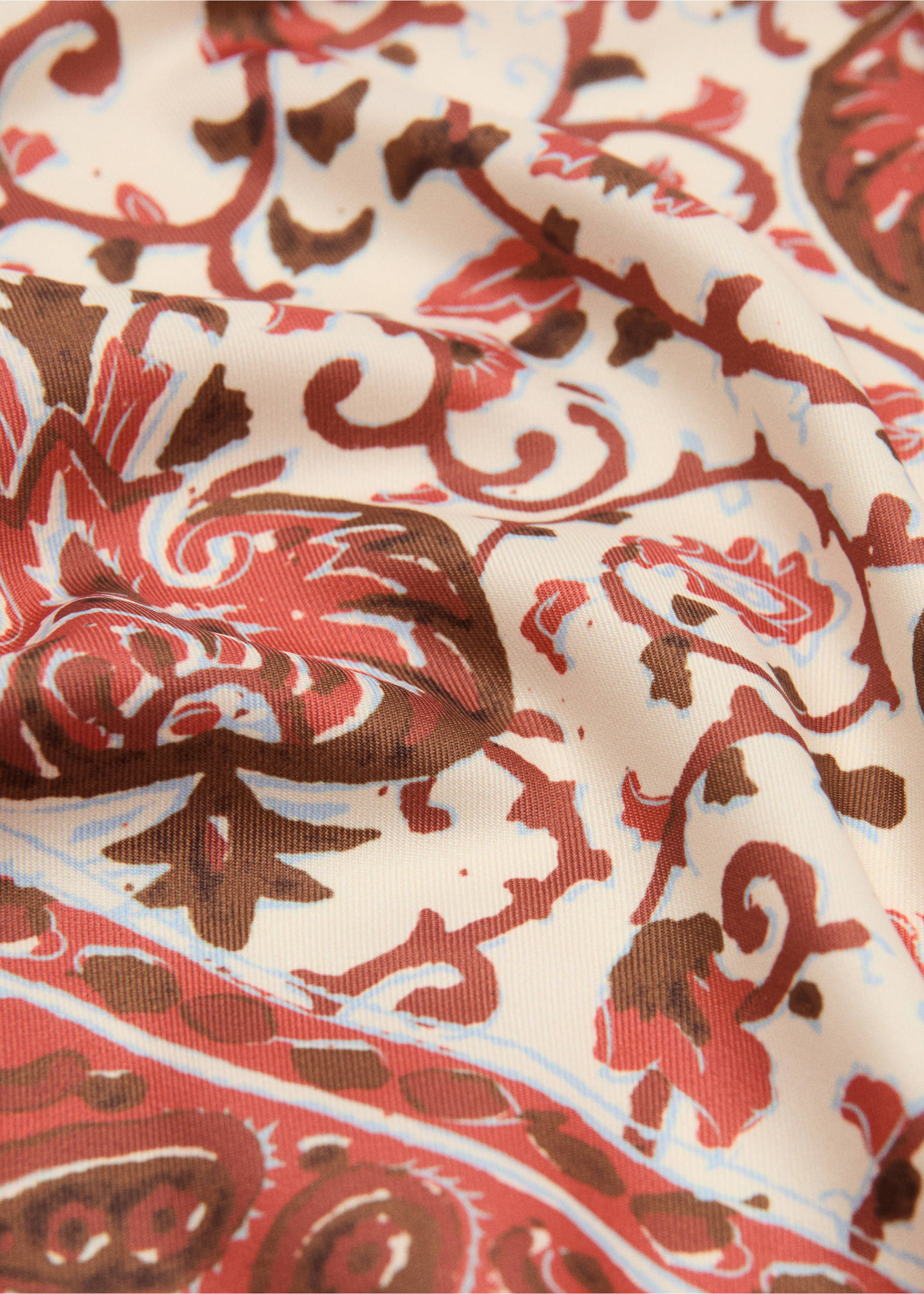 Floral print scarf - Medium plane, Burnt Orange. Ref: 27027784-00.