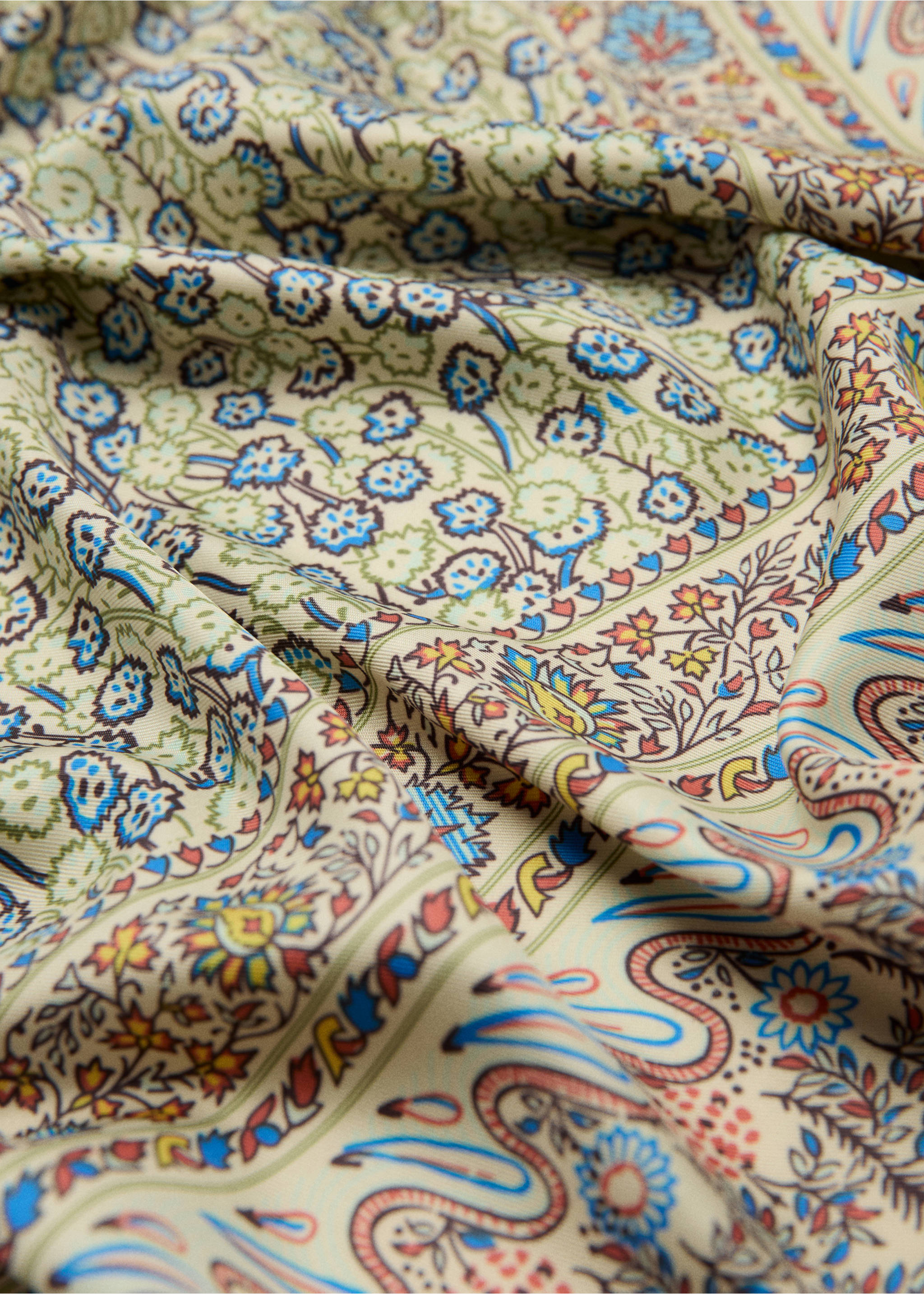 Floral print scarf - Medium plane, Ecru. Ref: 27027785-00.