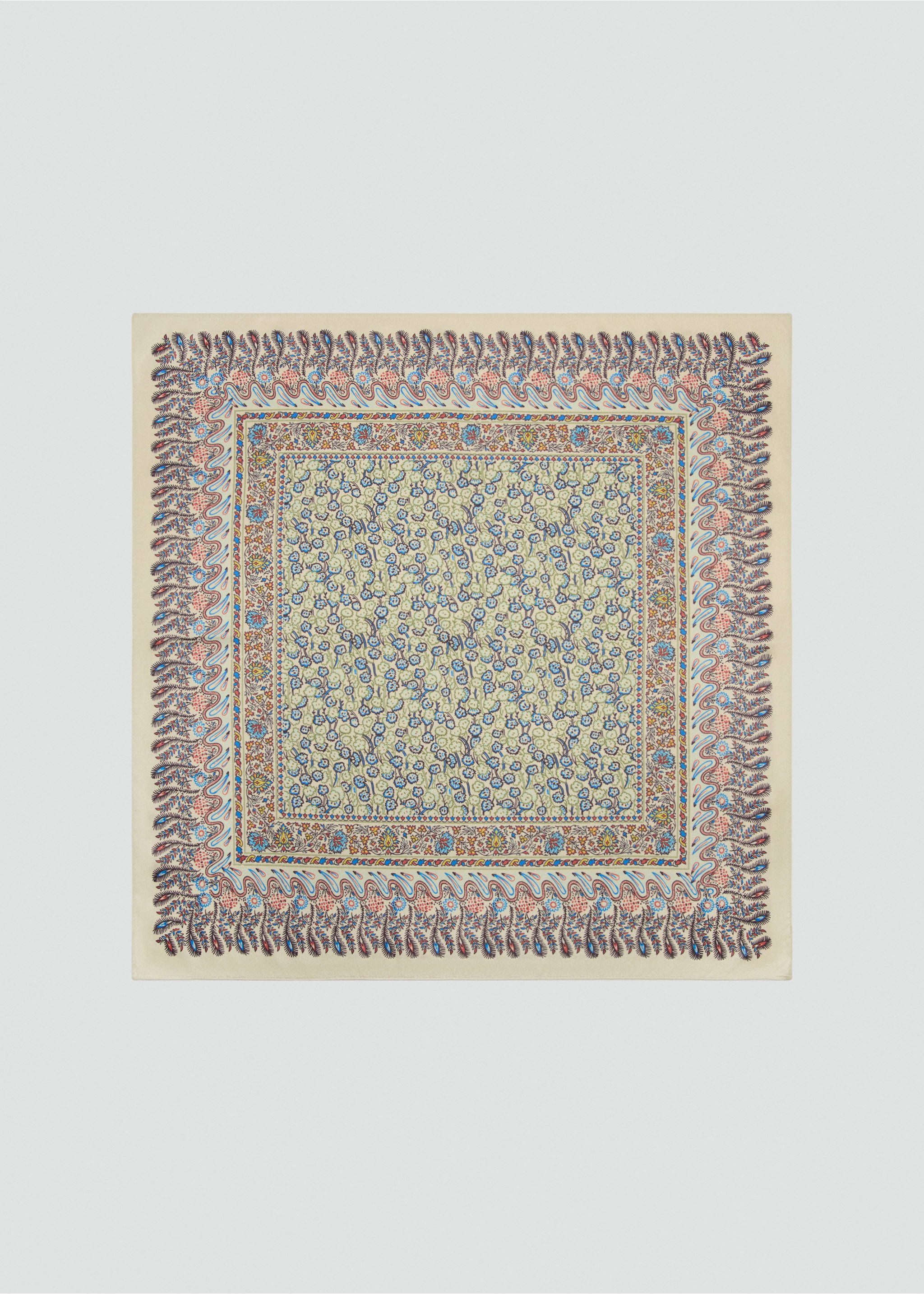 Halstuch mit Blumenmuster - Artikel ohne Model, Ecru. Ref: 27027785-00.