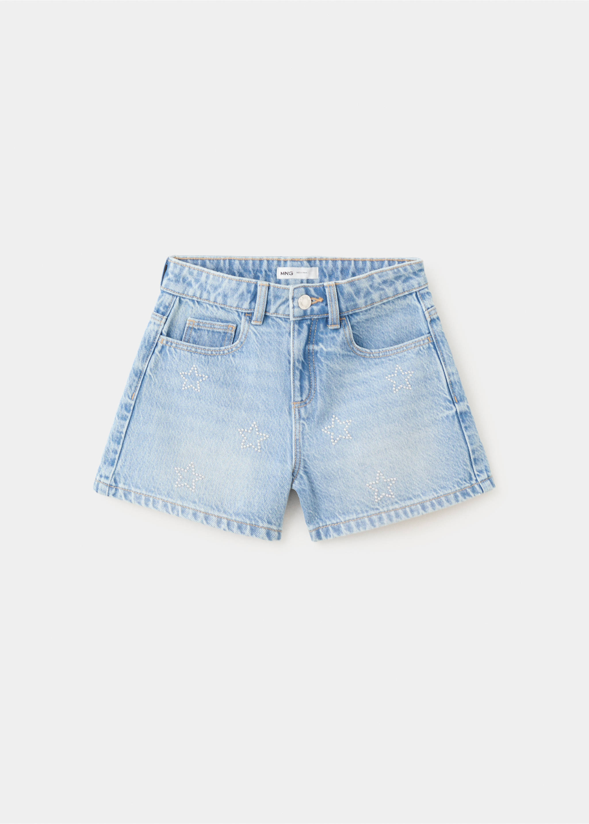 Short strass étoiles - Article sans modèle, Bleu moyen. Ref: 27027786-00.