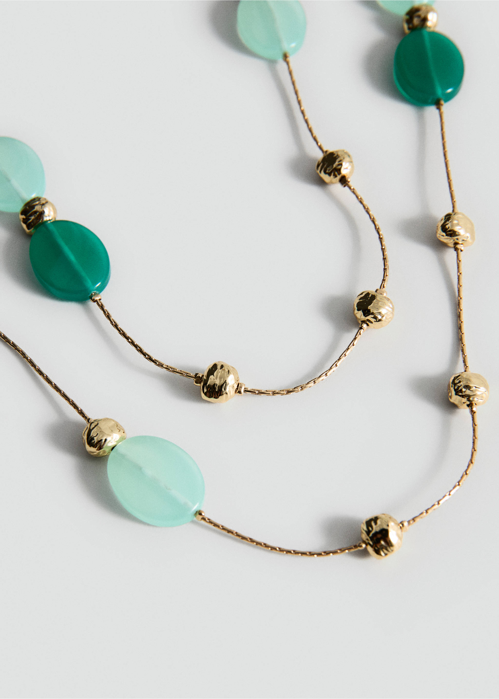 Mixed bead necklace - Medium plane, Gold. Ref: 27027794-00.