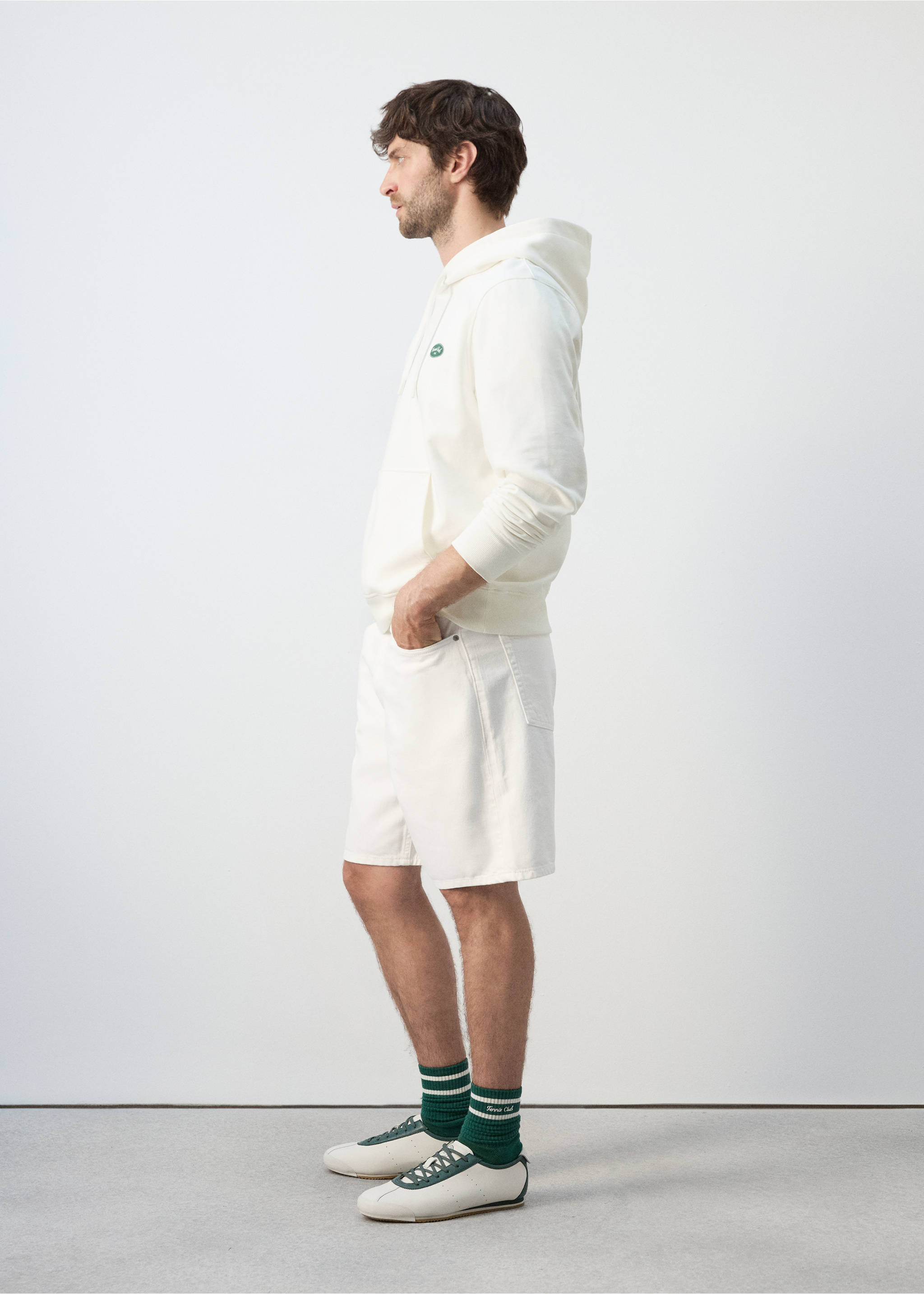 Sudadera capucha 100% algodón - Detalle del artículo 2, Blanco roto. Ref: 27027796-00.