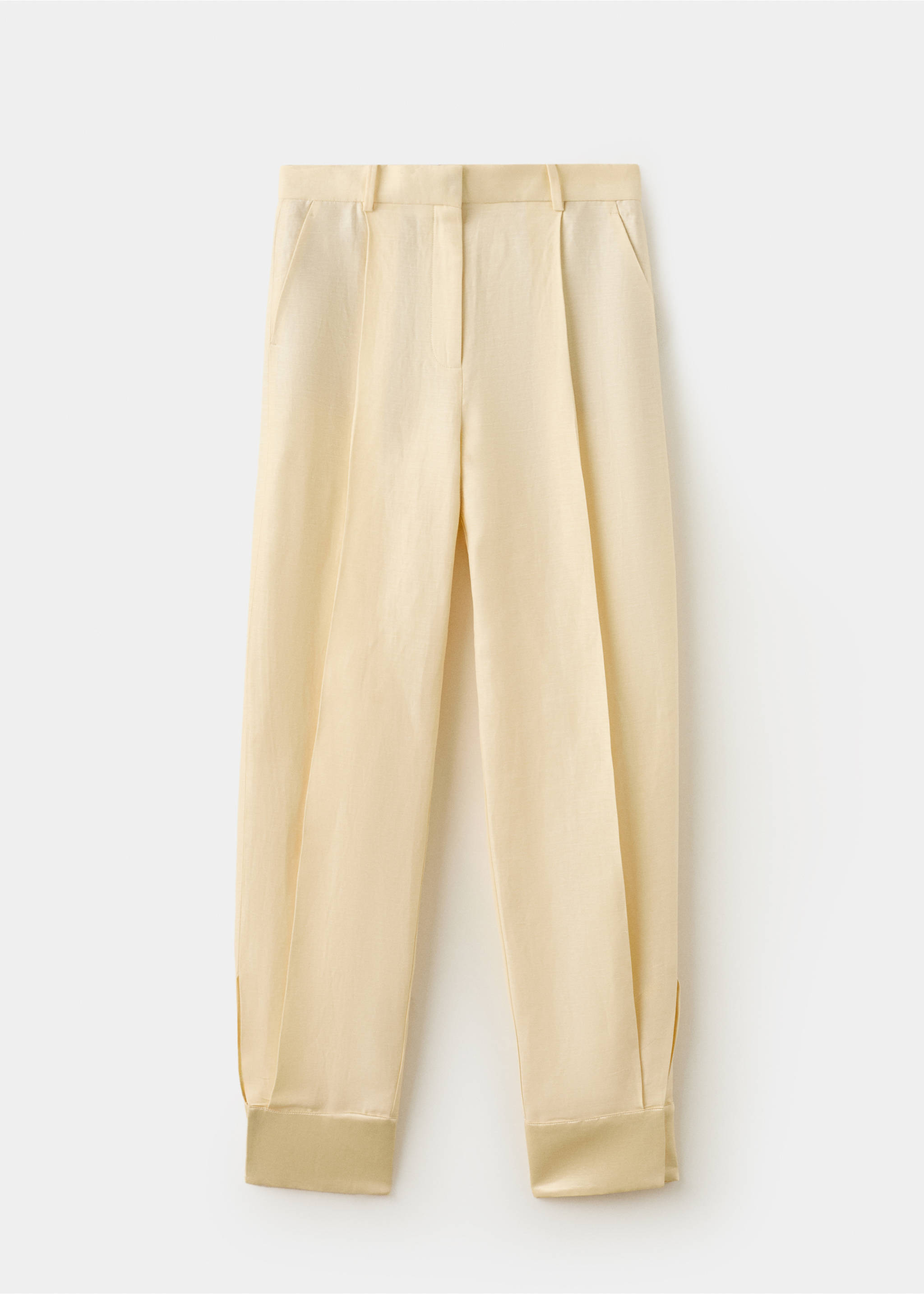 Satin-finish balloon trousers - Article without model, Ecru. Ref: 27027801-00.