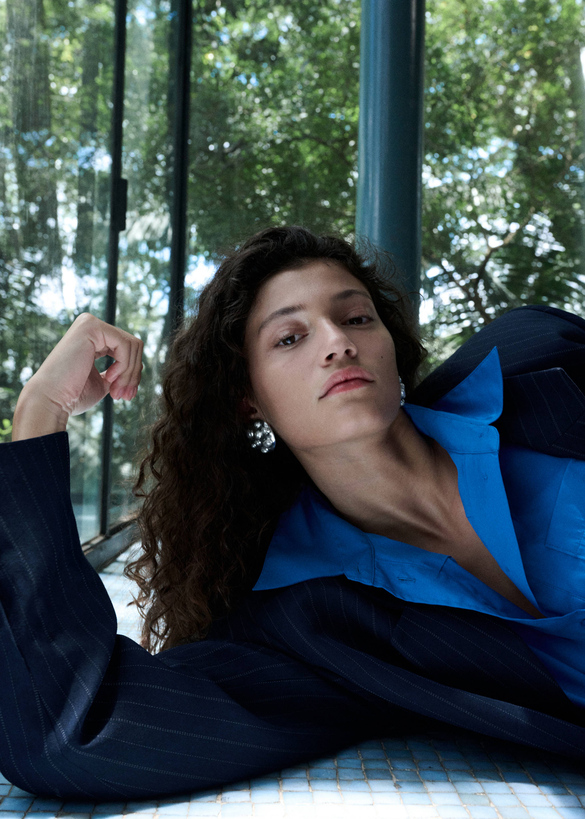 Pinstripe belted blazer - Details of the article 6