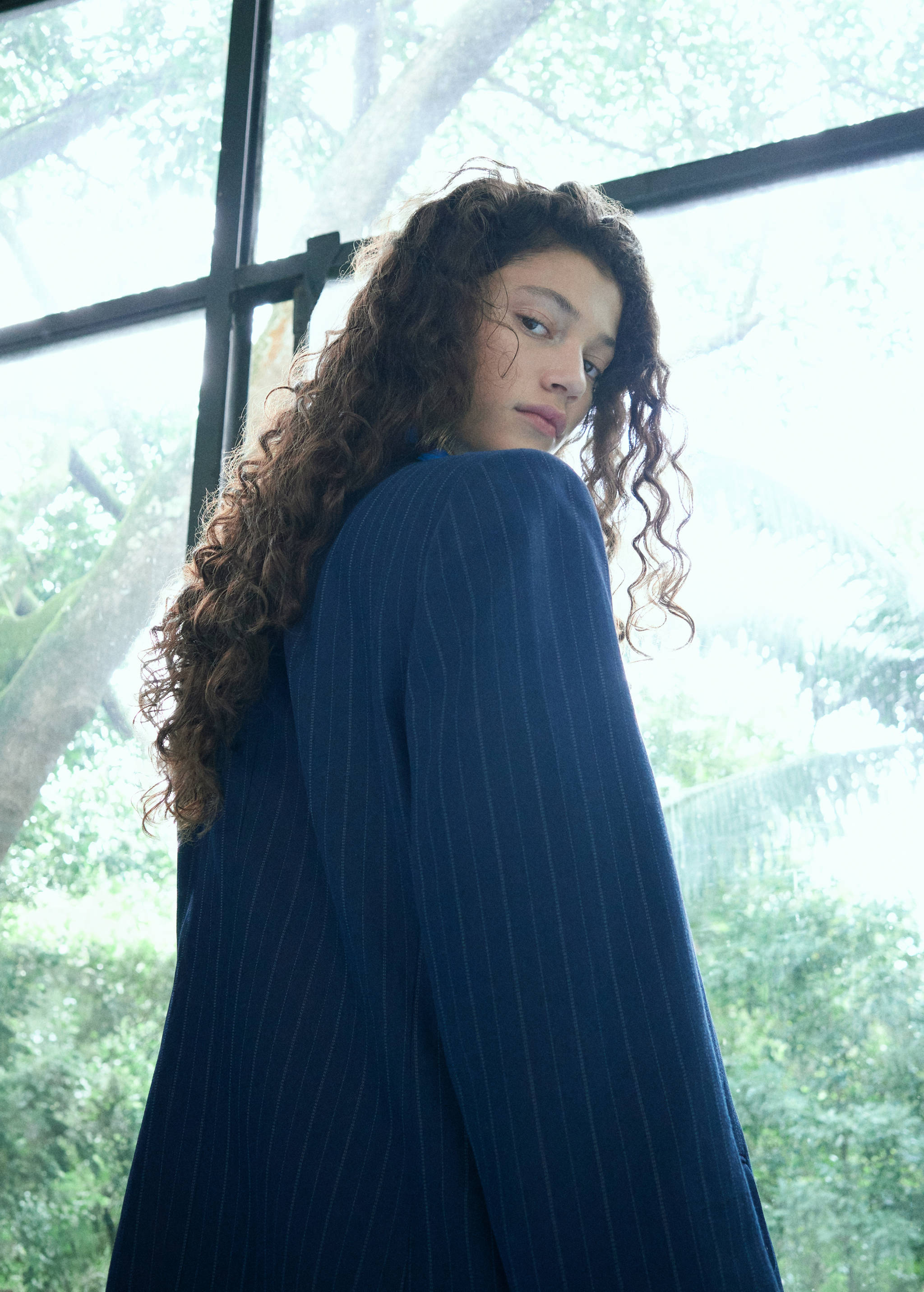 Pinstripe belted blazer - Details of the article 2