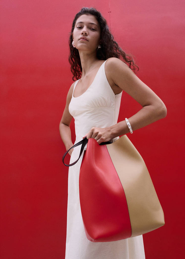 Midi A-line dress with ruching — Ecru