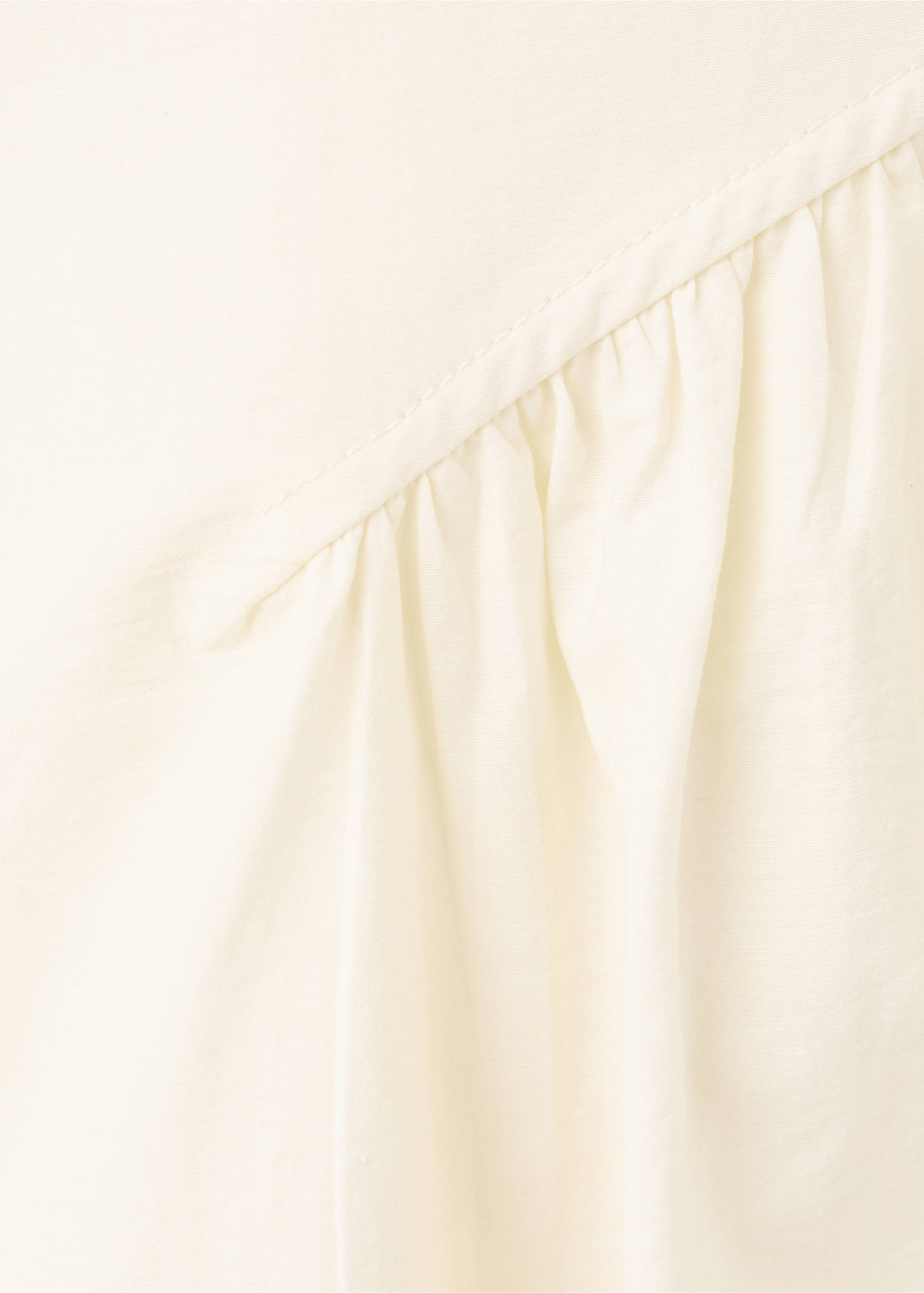 Vestido midi evasé com franzidos - Pormenor do artigo 0, Cru. Ref: 27027803-00.