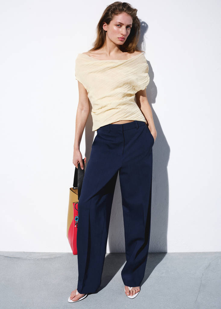 Straight low-rise suit trousers — Blue