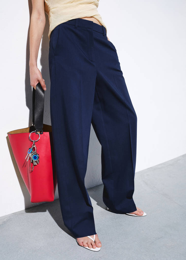 Straight low-rise suit trousers — Blue