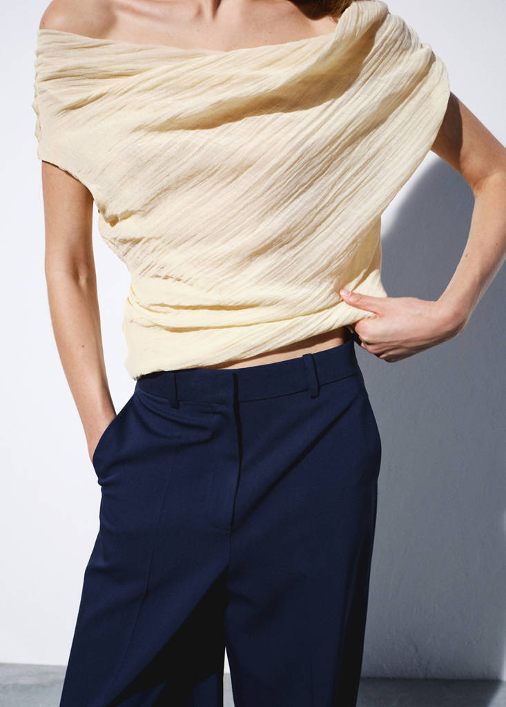 Straight low-rise suit trousers — Blue