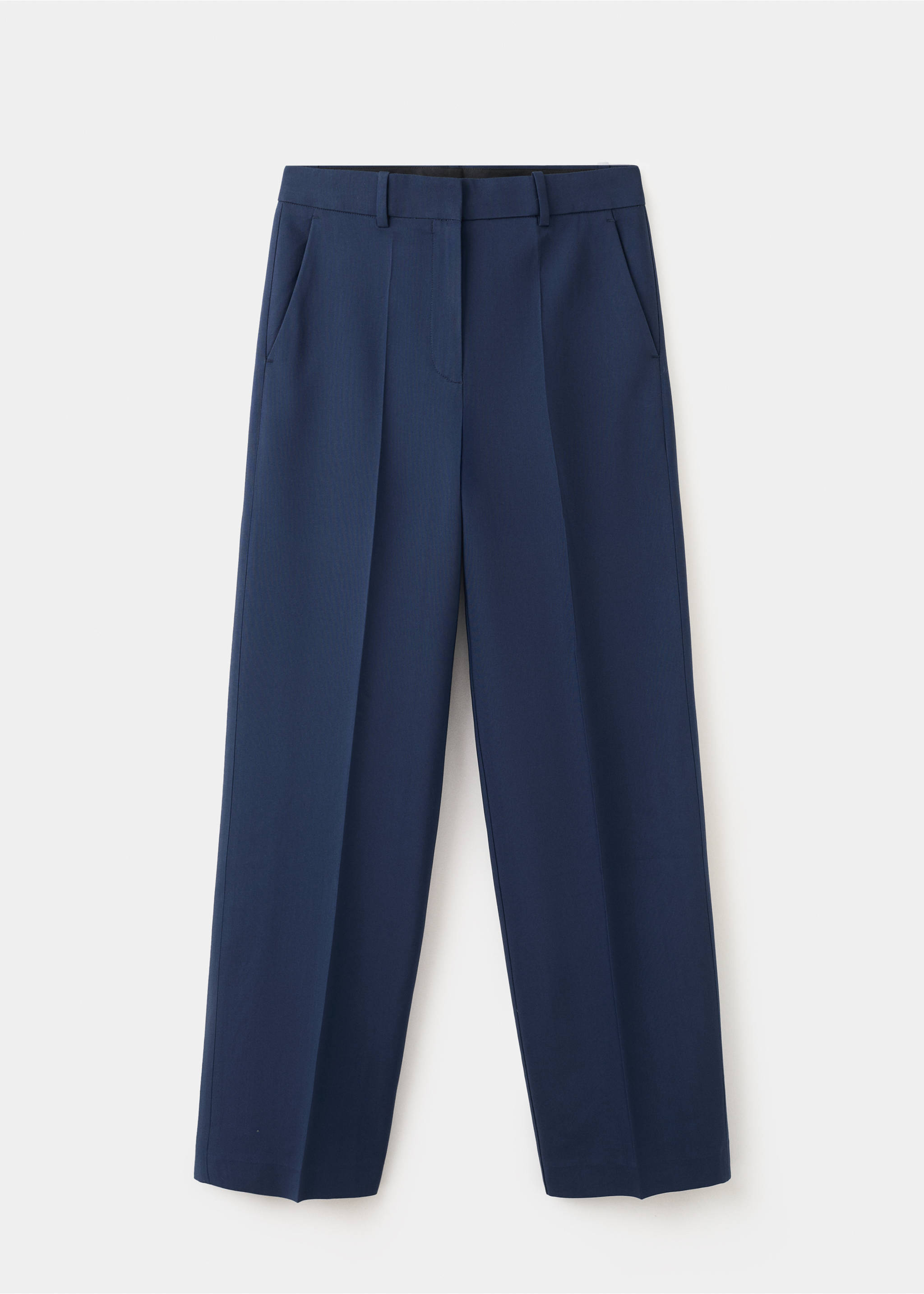 Pantalon de costume droit taille basse - Article sans modèle, Bleu. Ref: 27027805-00.