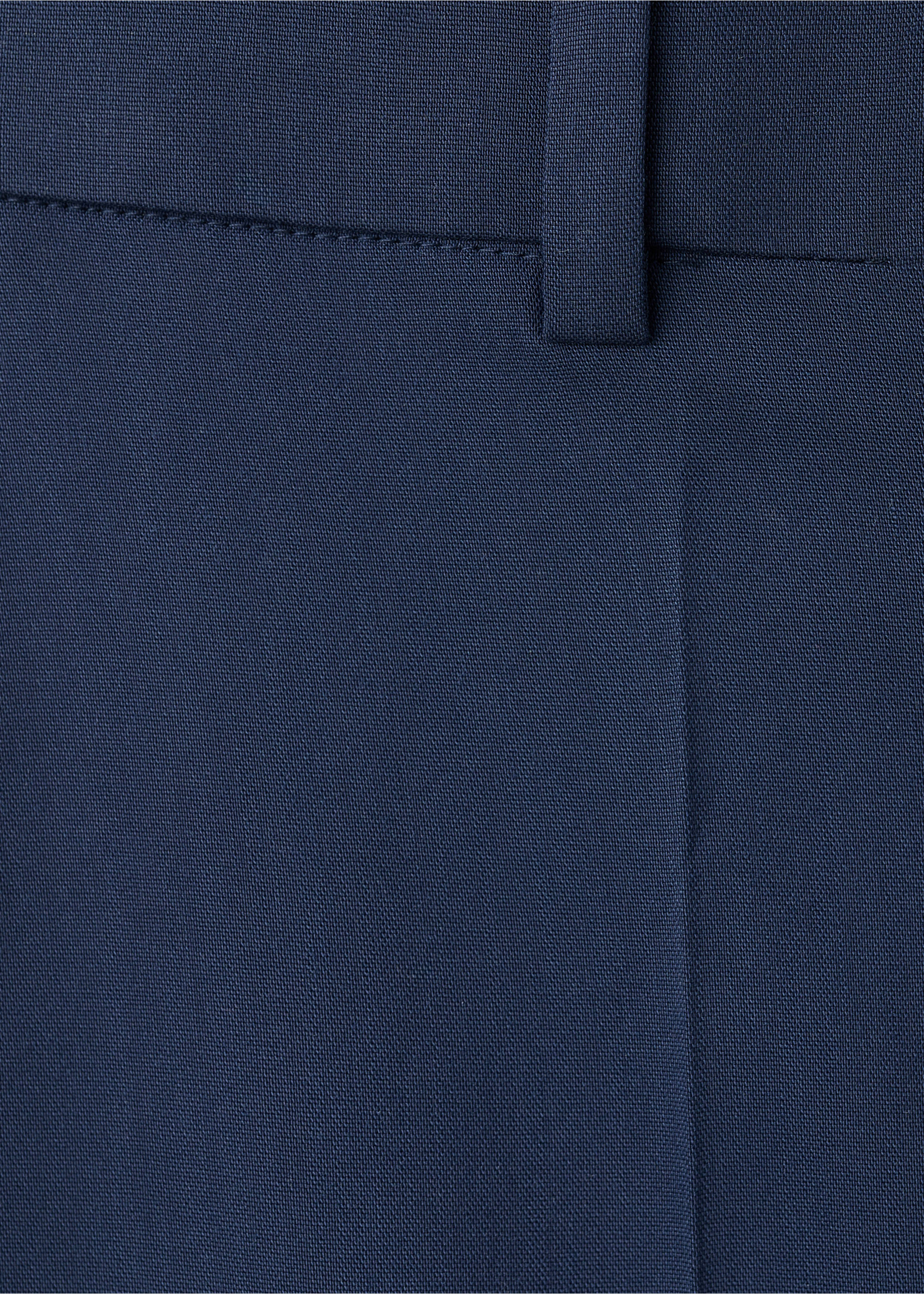 Straight low-rise suit trousers - Details of the article 8, Blue. Ref: 27027805-00.