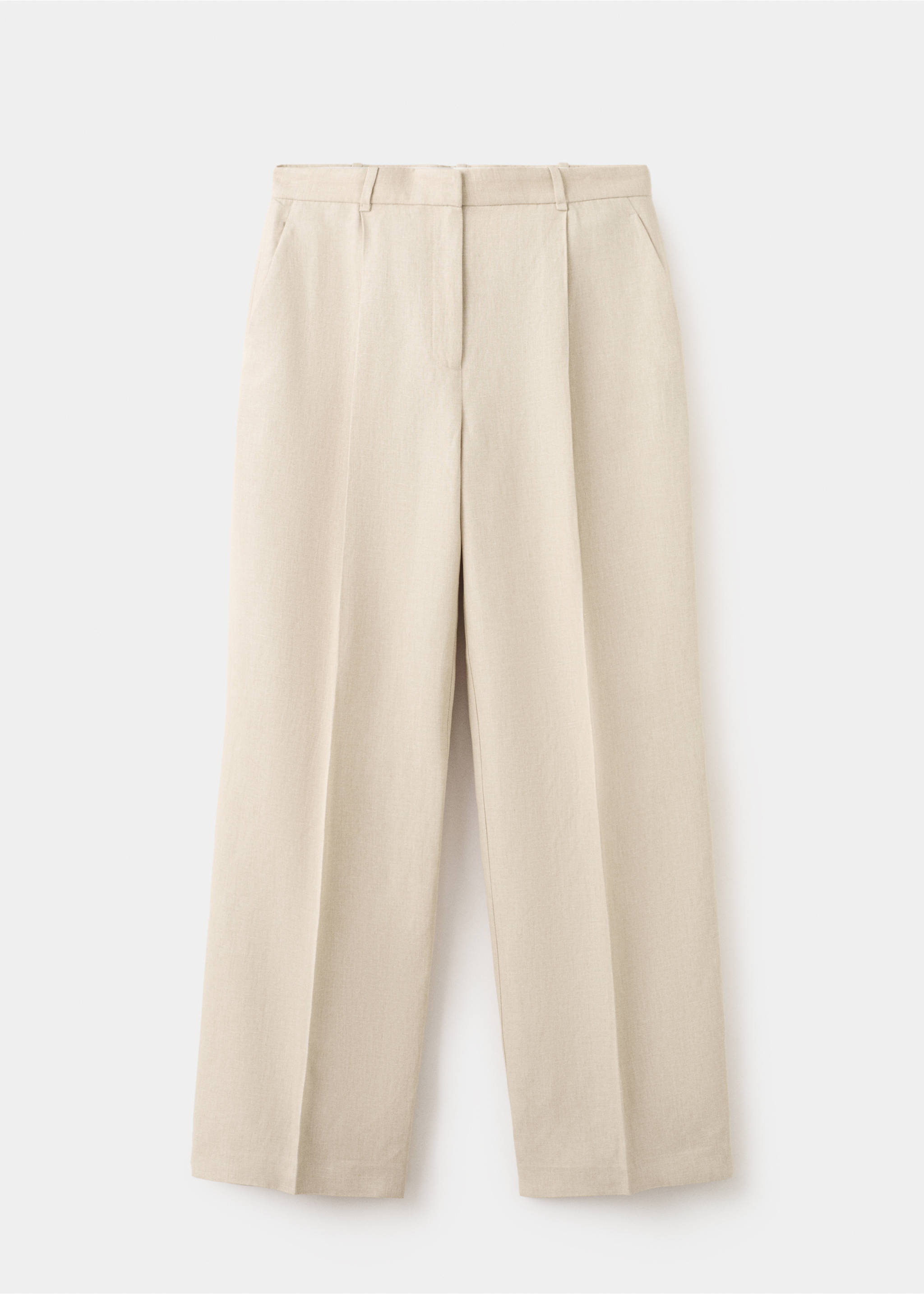 Straight mid-rise suit trousers - Article without model, Sand. Ref: 27027806-00.