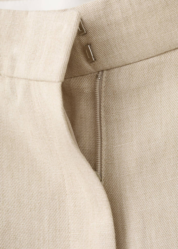 Straight mid-rise suit trousers — Sand
