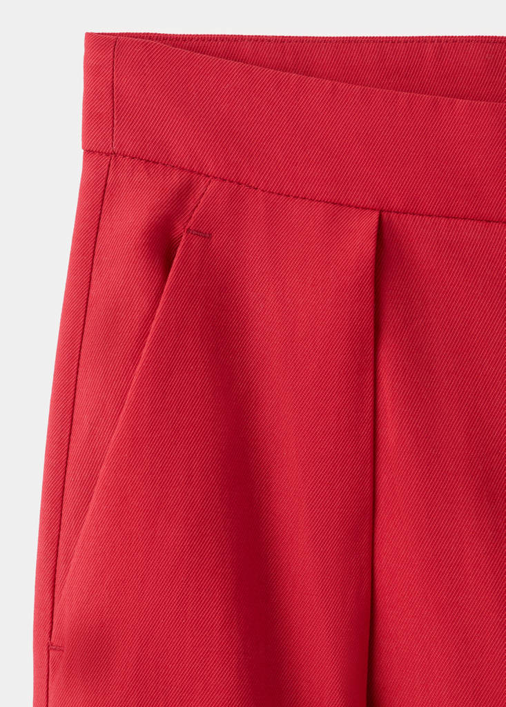 Straight-fit lyocell trousers — Red