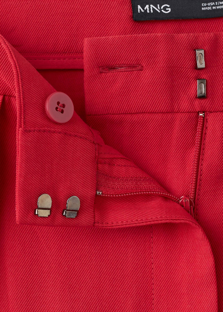 Straight-fit lyocell trousers — Red