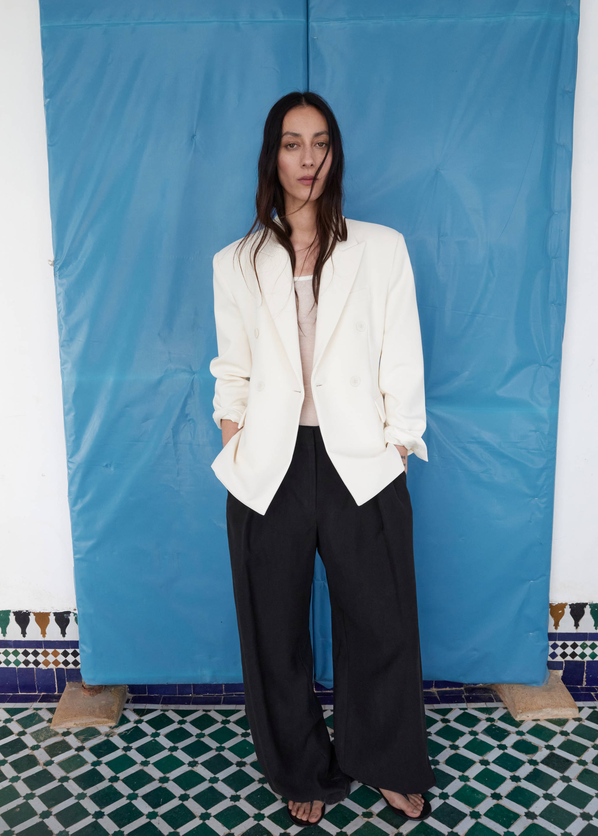 Pantalón recto lyocell - Plano general