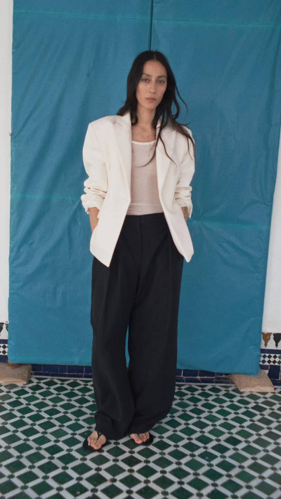 Straight-fit lyocell pants