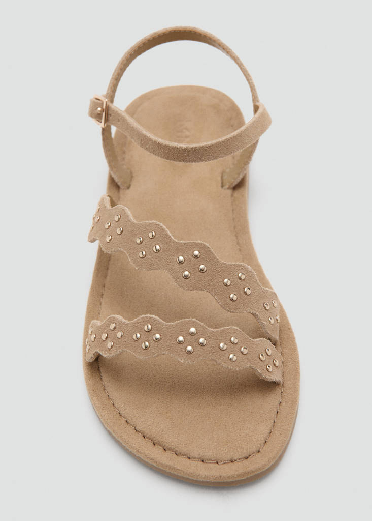 Leather sandals with straps — Sand