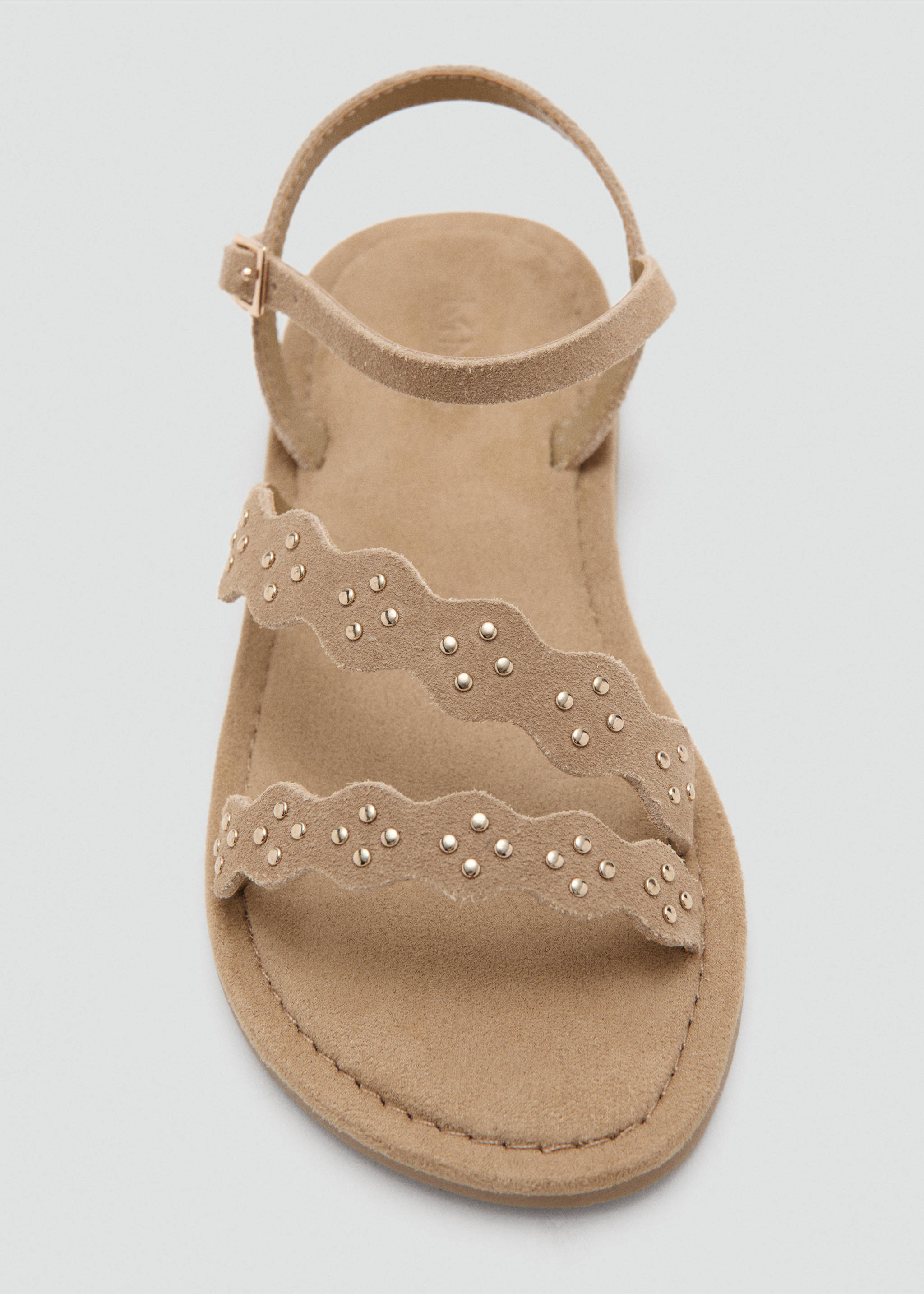 Leather sandals with straps - Details of the article 1, Sand. Ref: 27027892-00.
