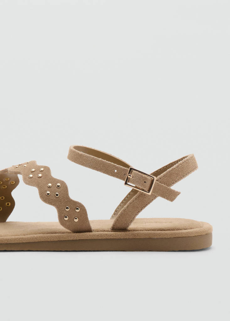 Leather sandals with straps — Sand