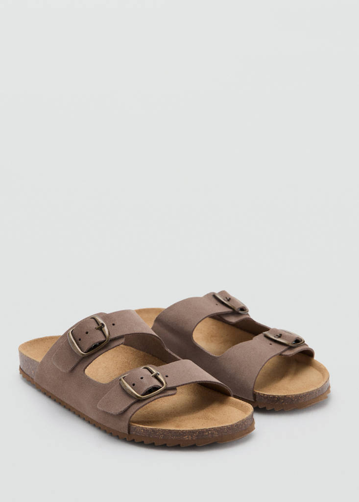 Buckle leather sandals