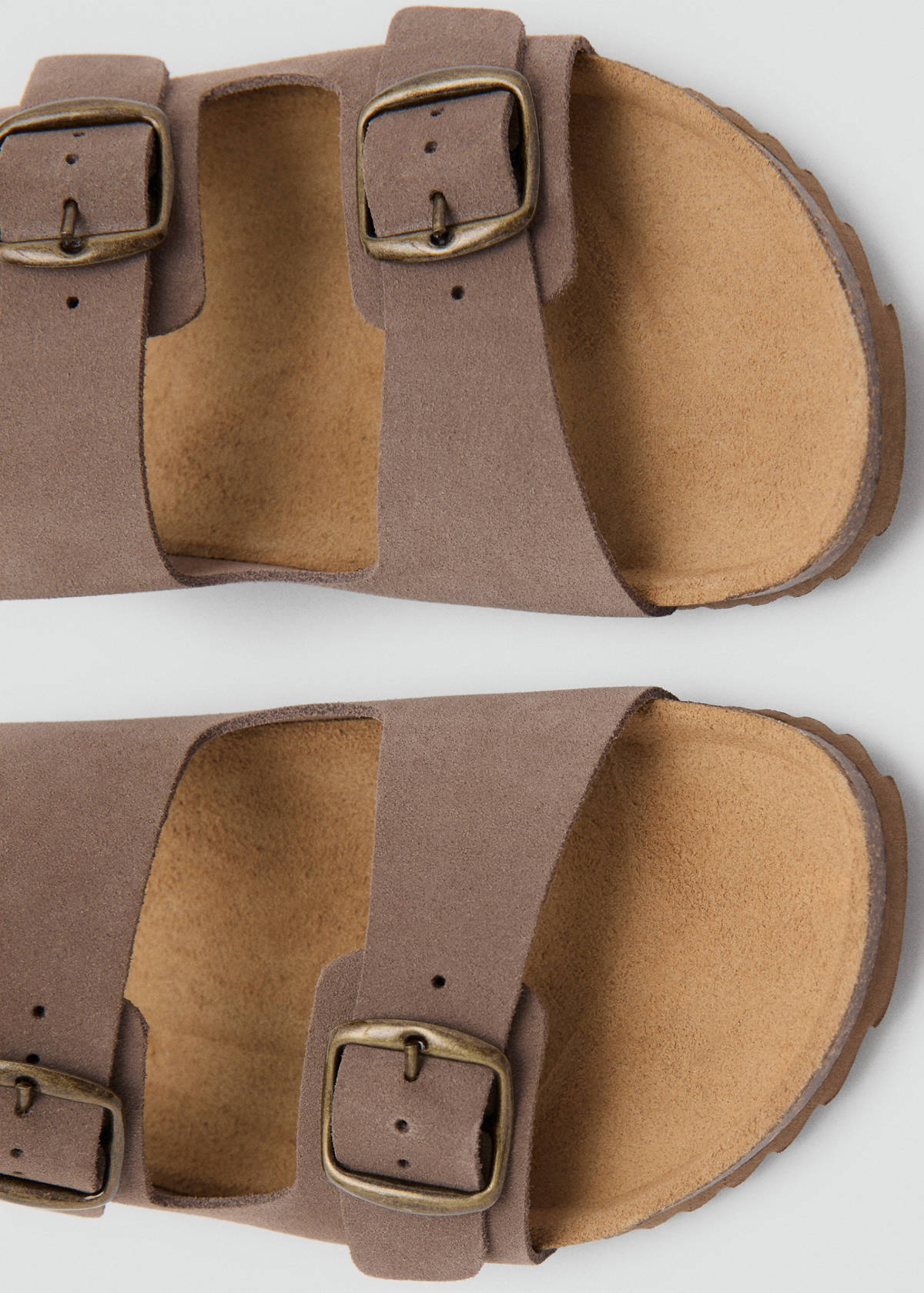Buckle leather sandals — Medium Brown