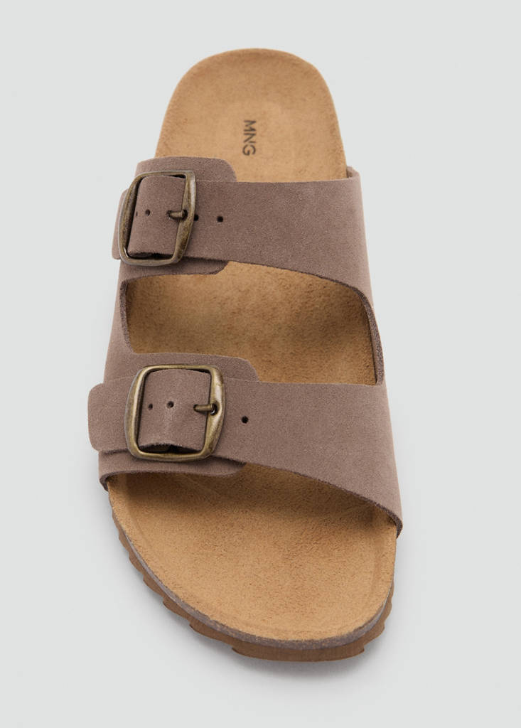 Buckle leather sandals