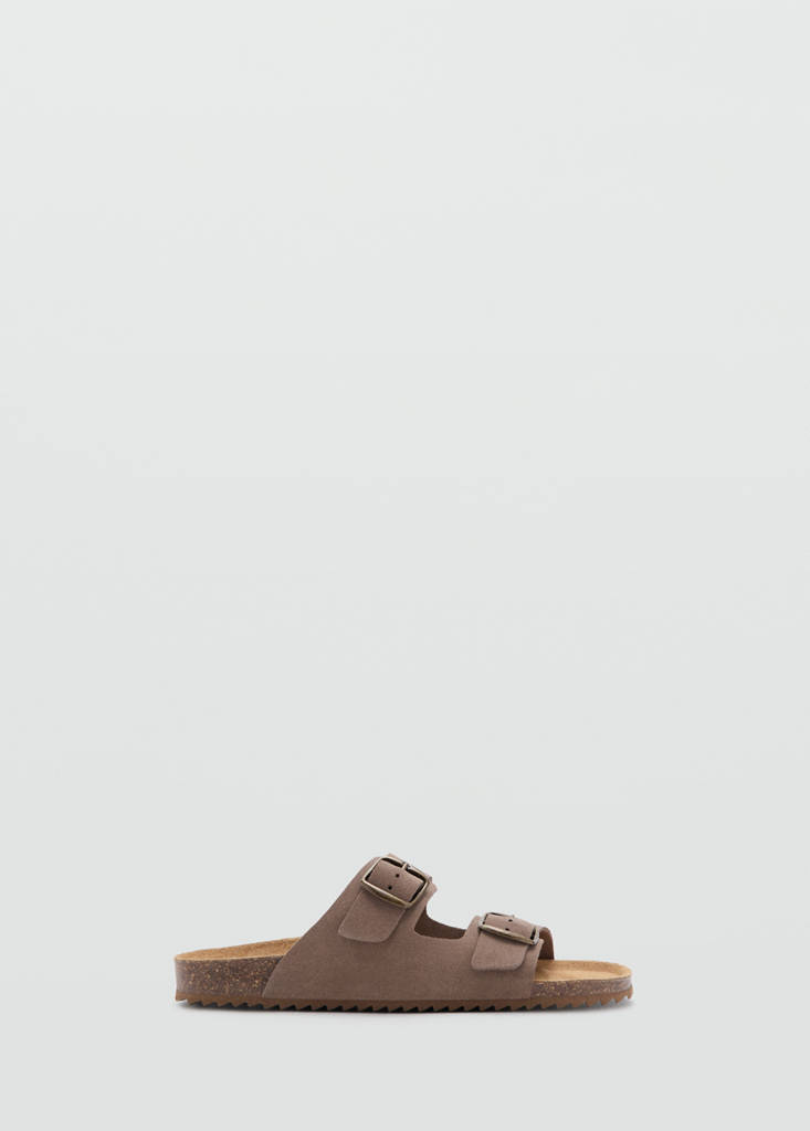 Buckle leather sandals