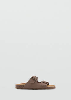 Buckle leather sandals — Medium Brown 1