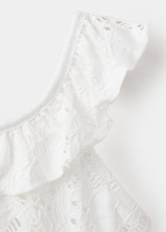 Broderie anglaise ruffle swimsuit — White 2