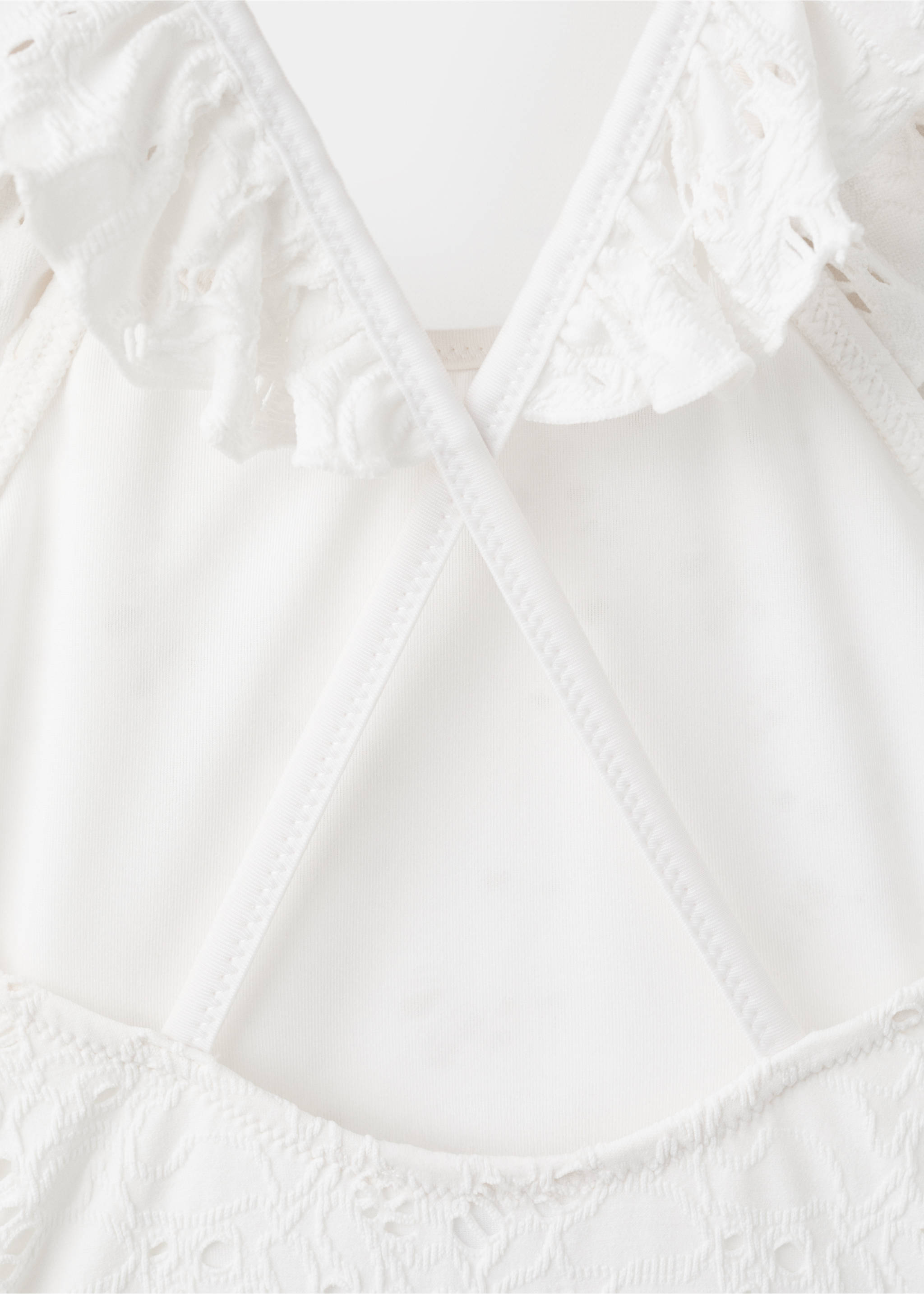 Bañador calado volante - Detalle del artículo 0, Blanco. Ref: 27027895-00.