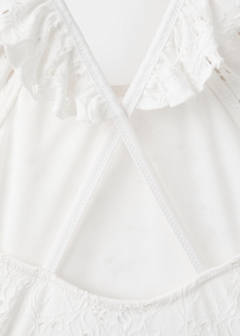 Broderie anglaise ruffle swimsuit — White 4