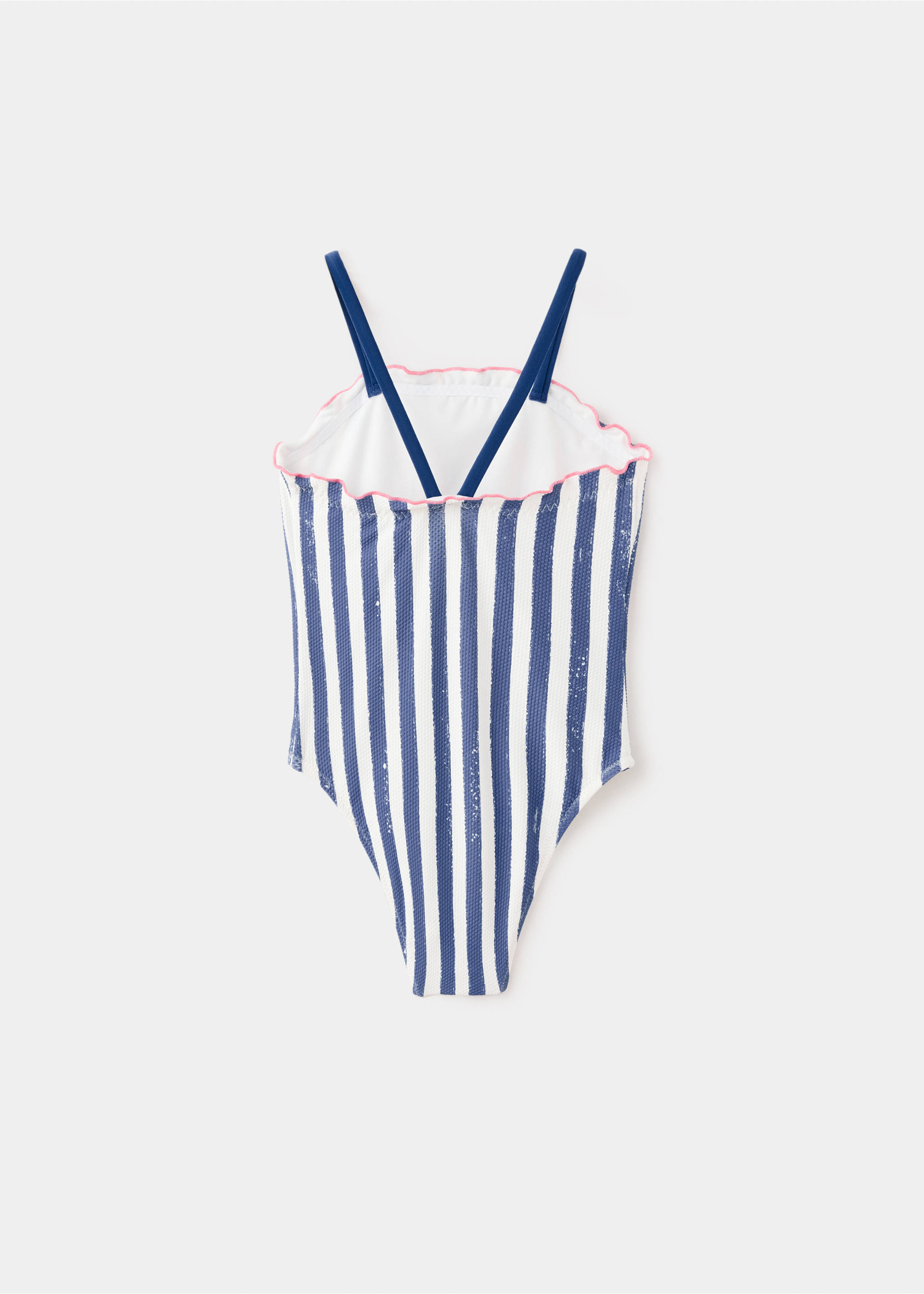 Striped swimsuit with text print - Reverse of the article, Navy. Ref: 27027896-00.