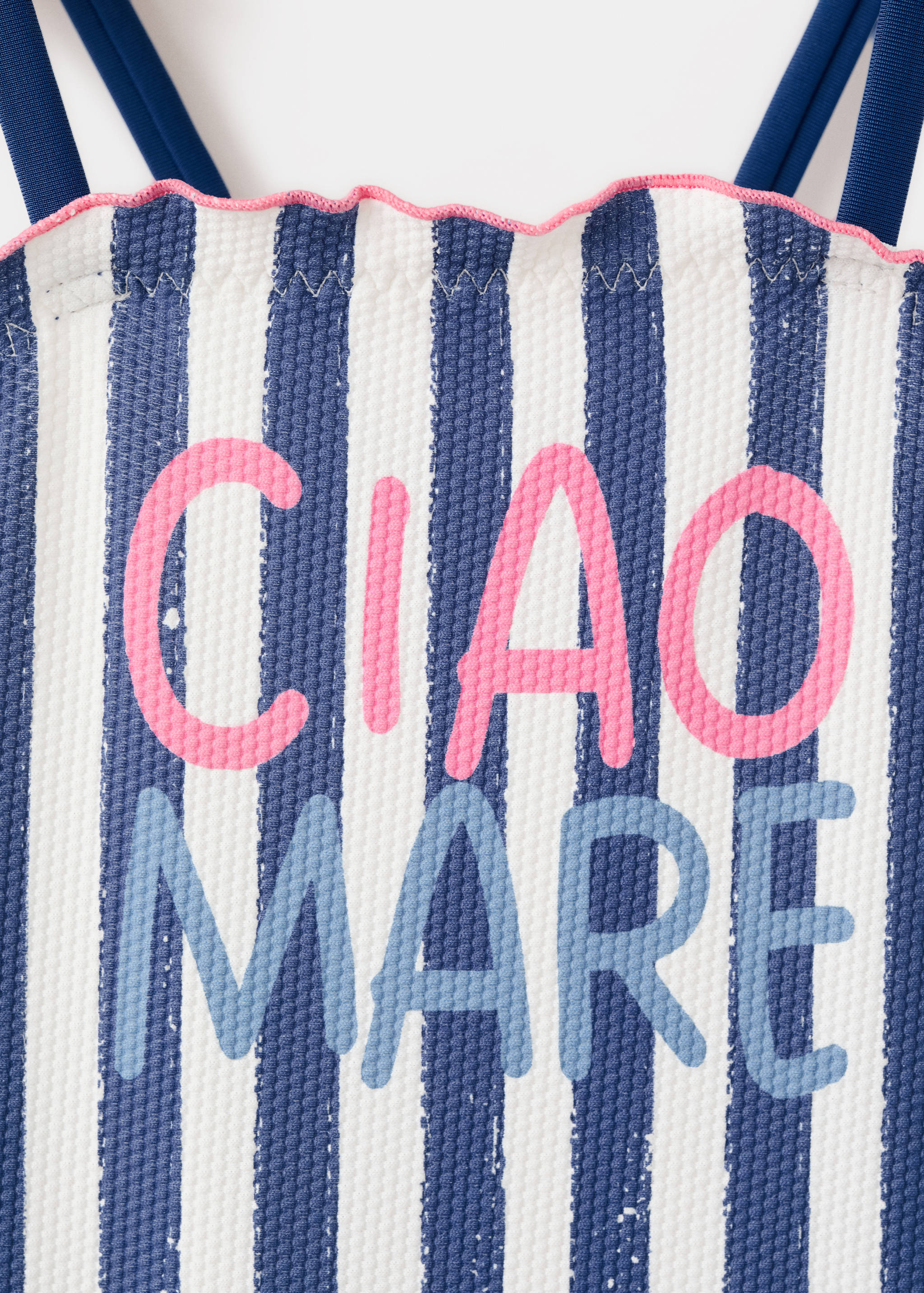 Striped swimsuit with text print - Details of the article 8