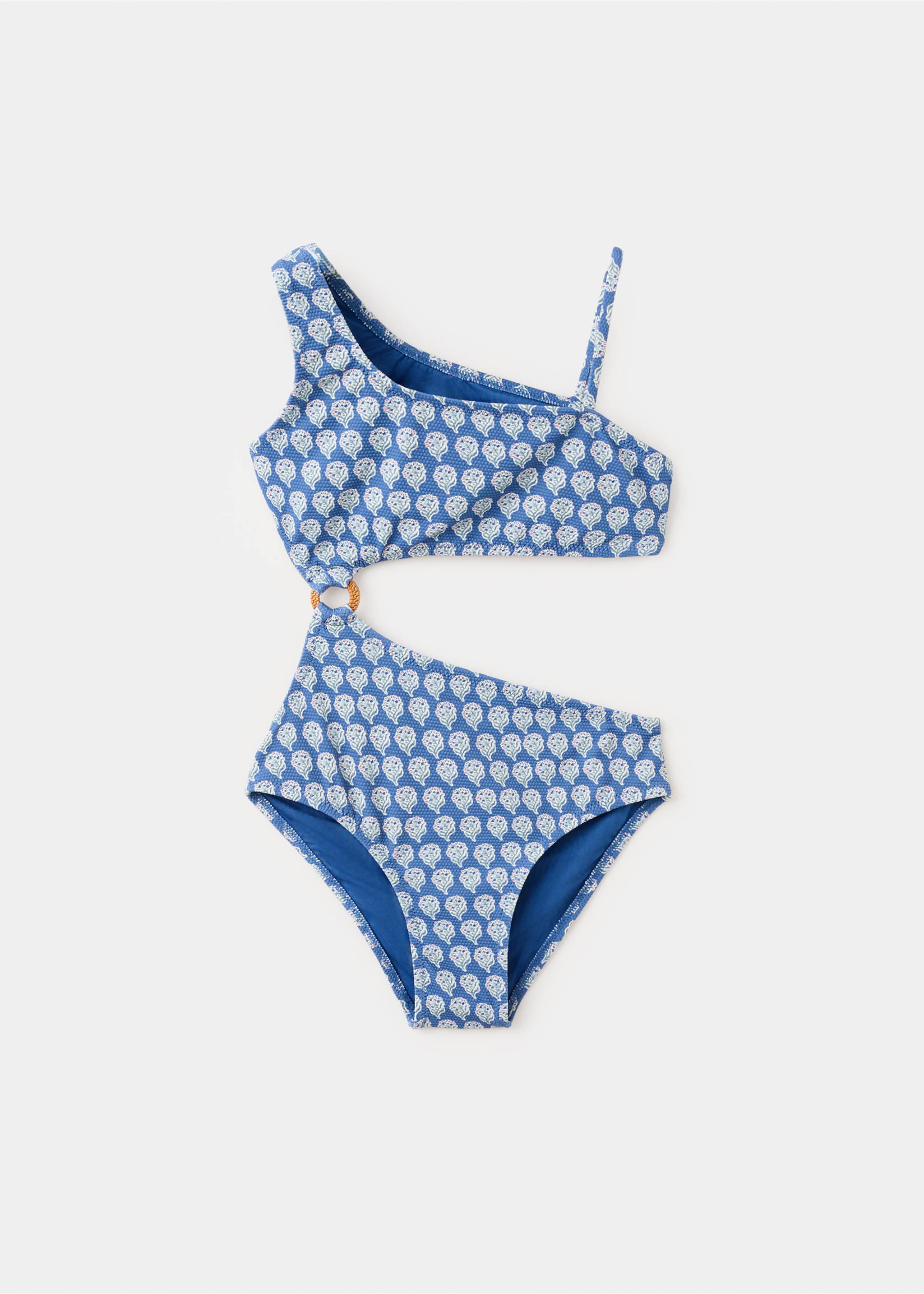 Maillot de bain asymétrique imprimé - Article sans modèle, Bleu marine. Ref: 27027897-00.