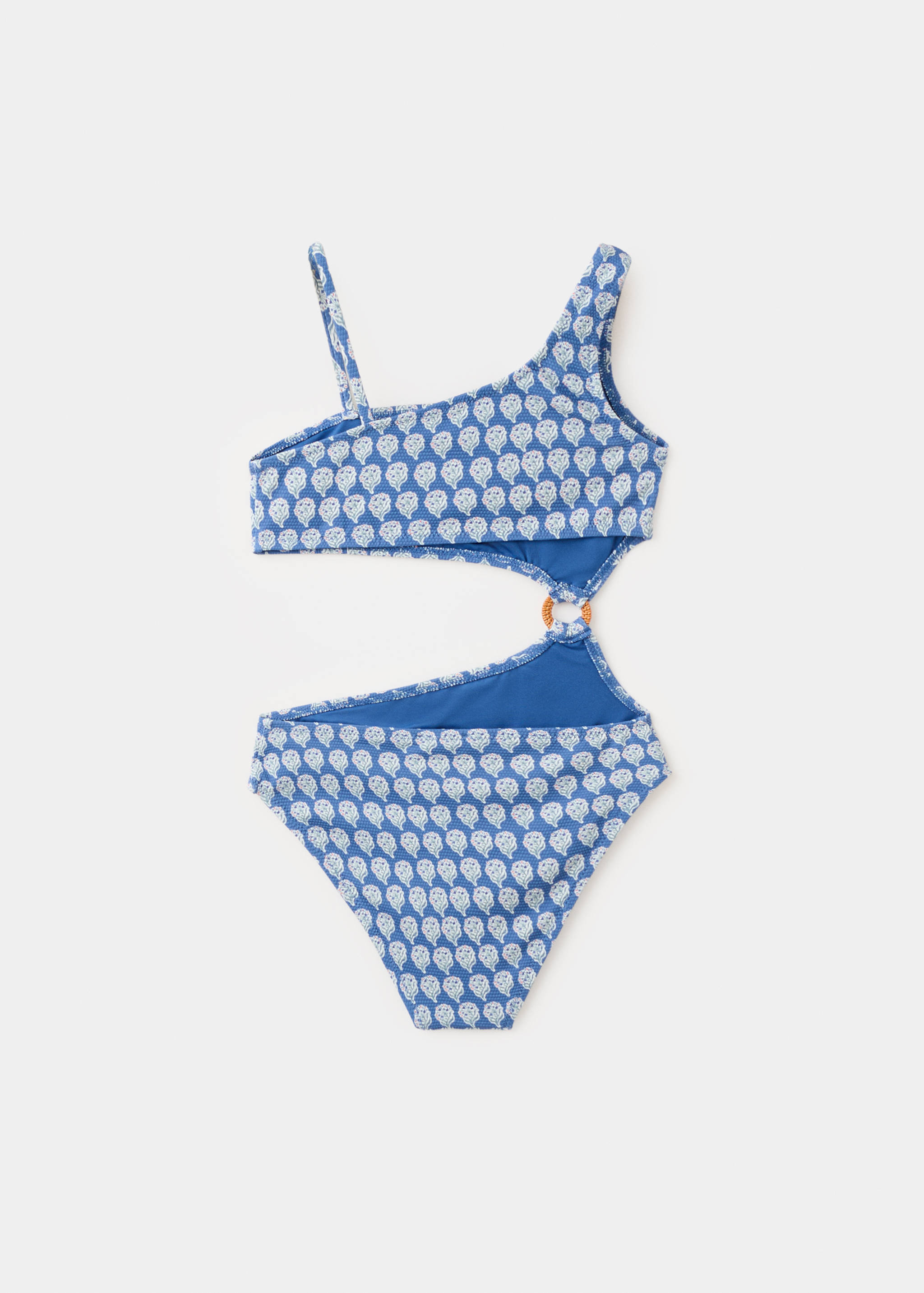 Asymmetrical-print swimsuit - Reverse of the article