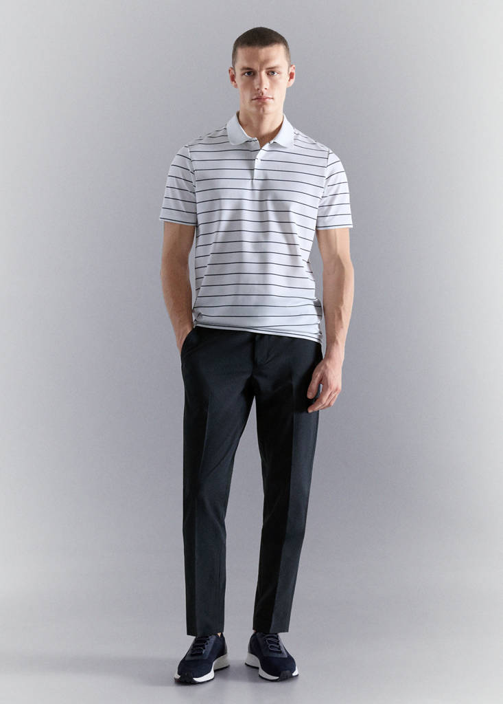 Stretch-fabric slim-fit trousers — Navy