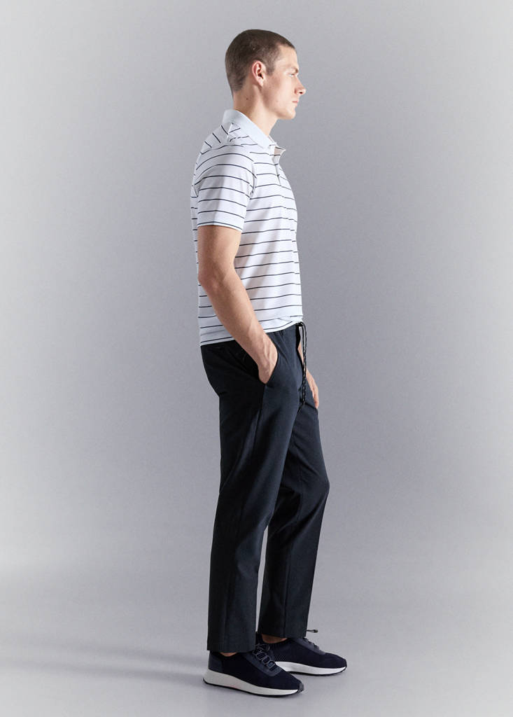 Stretch-fabric slim-fit trousers — Navy
